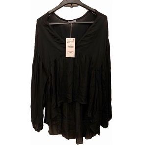 Zara Black Long Sleeve Hi Low Tunic